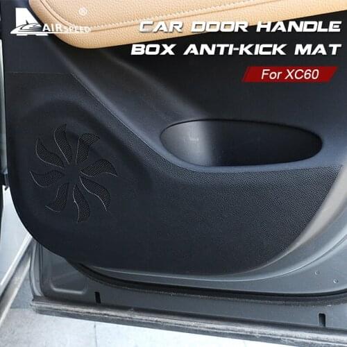 AIRSPEED for Volvo XC60 2018 2019 2020 Accessories Leather Car Door Anti Dirty Pad Storage Box Anti Kick Mat Protection Sticker