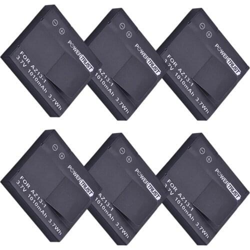 PowerTrust 6Pcs 1010mAh AZ13-1 AZ13 Rechargeable Battery For xiaomi yi 1 Action Camera Xiaomi YI AZ13 1 batteries