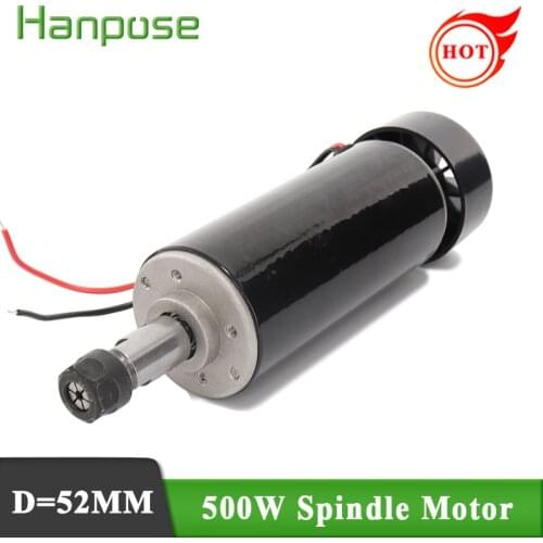 Free shipping 500W ER11 collet 52mm diameter DC motor CNC Carving Milling Air cold Spindle Motor For PCB Milling Machine