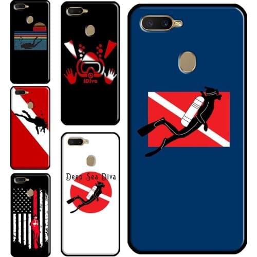 Diver Down Scuba Flag Phone Case For OPPO A5S A3S A1K A15 A52 A72 A83 F5 F7 A5 A9 A31 A53 2020 Reno 2 Z 4 Pro