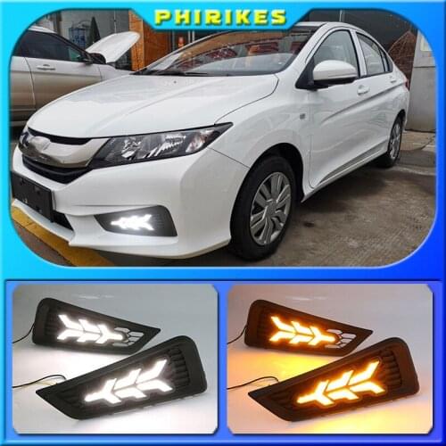 For Honda City 2015 2016 No-error Daytime Running Light LED DRL Fog Lamp Driving Lamp Car Styling