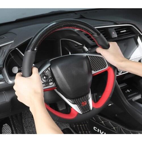 For Honda Civic DIY custom leather interior steering wheel cover car accessories