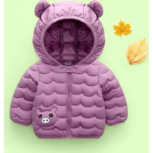 Baby Girls Jacket 2020 Autumn Winter Jacket For Girls Coat Kids Warm Hooded Outerwear Children Clothes Infant Girls purple Coat