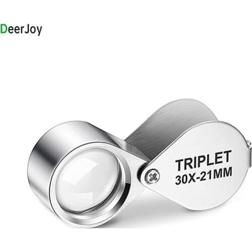 Jewelers Loupe 30X 21mm Magnifying Portable Jewelry Magnifier Foldable Magnifying Glass for Gems Coins Antiques Stamps Reading