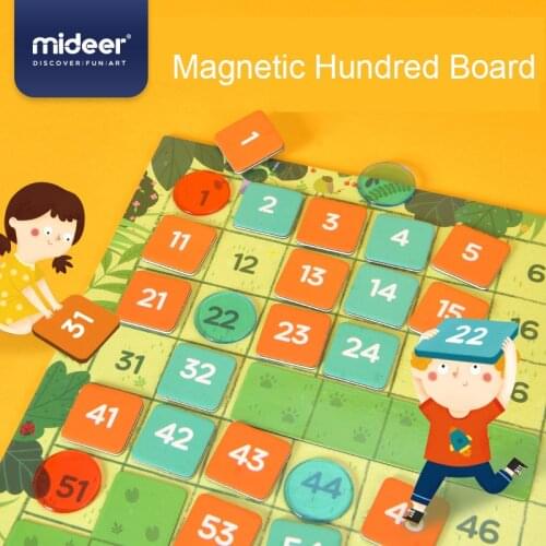 Mideer Magnetic Hundred Board Game 1 to 100 Kids Math Teaching Aid Kindergarten Toys Early Education Puzzle Children 3Y