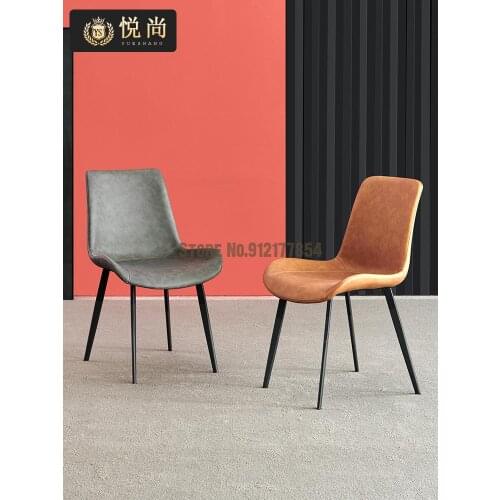 Dining chair home modern minimalist nordic restaurant ins net red chair light luxury creative designer iron back chair