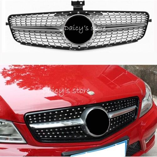 Front grille Suitable for Mercedes Benz C Class W204 diamond grille C180 C200 C300 C250 C350 2008-2014