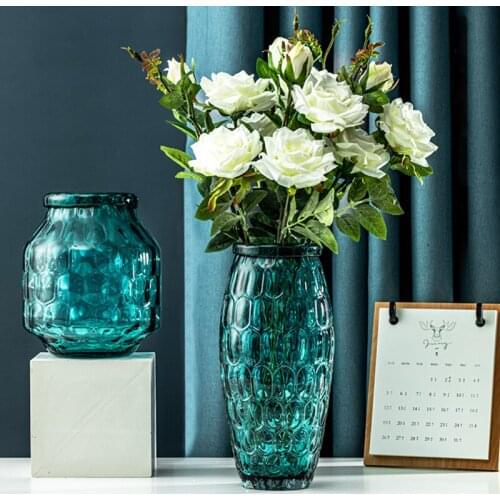 Polka Dot Glass Vase Handmade Creative Floral Living Room Ornament Dried Flower arrangement bottle Home decoration