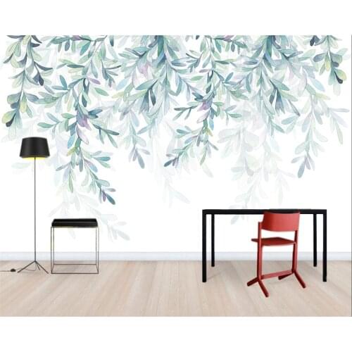 Custom wallpaper hand painted watercolor branches leaves rattan murals home decoration living room bedroom photos 3d wallpaper