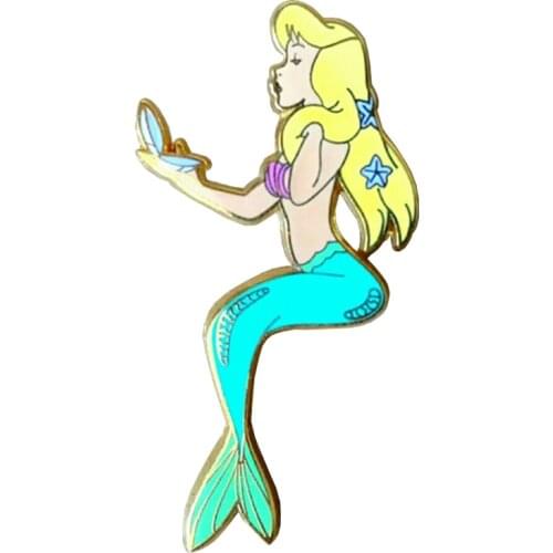 Pretty mermaid enamel pin perfect coat bag addition