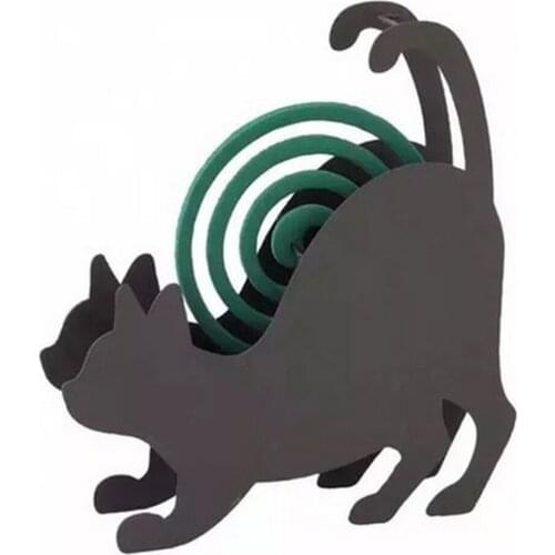 Mosquito-repellent Incense Holder Summer Mosquito-repellent Incense Box Cat-shaped Iron Material Fire-proof and Dust-proof