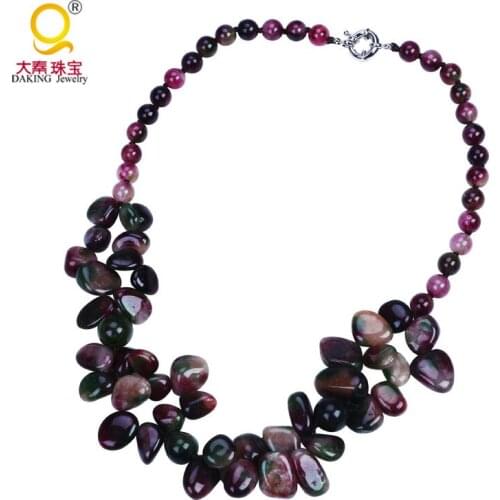 On sale multicolor tourmaline necklace choker stone necklace round and irregular shaped beaded tourmaline jewelry