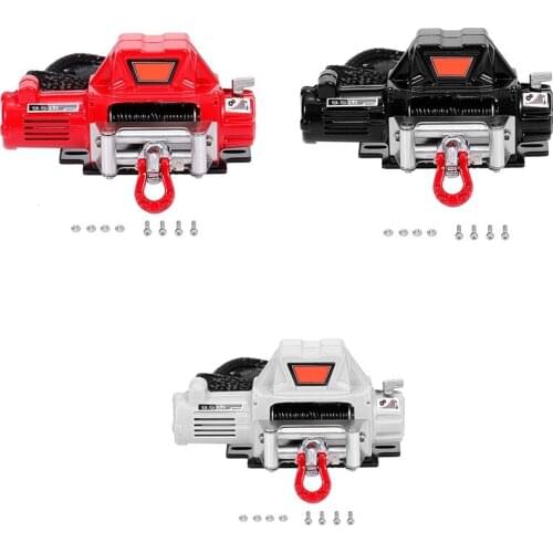 RC Car Metal Steel Wire Automatic Simulated Winch for 1/10 RC Crawler Car Axial SCX10 90046 D90 Traxxas TRX4 Redcat