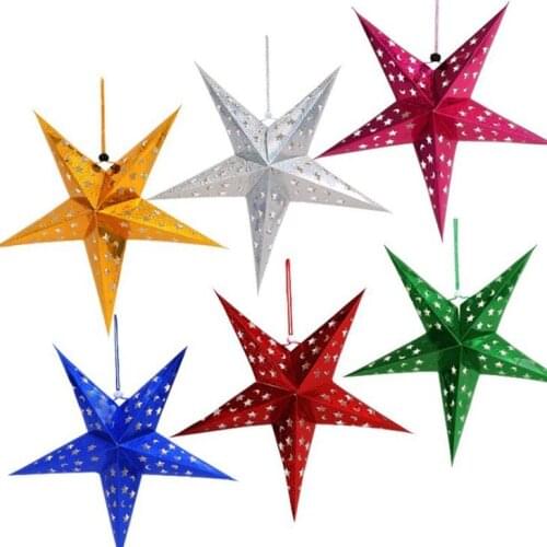 Christmas Ornament 30cm Paper five-star star lampshade Christmas scene layout Paper Lanterns Decorations LX2270