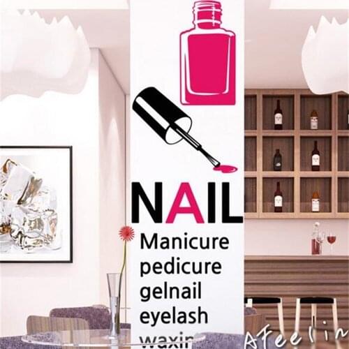 Nail salon shop Showcase glass sticker Beauty shop decoration window sticker wall sticker