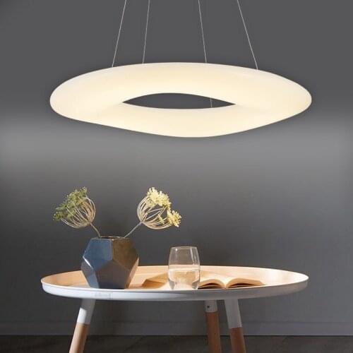 LED Living Room Chandelier Simple Modern Bedroom Lamp Dining Room Chandelier Creative Ring Light Luxury Hair Salon Chandelier
