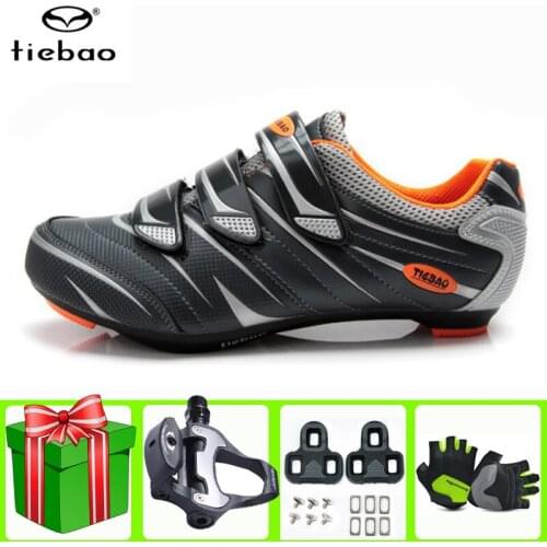 TIEBAO Road Cycling Shoes Men Sneakers Professional Bike Add Pedal Set Wear Outdoor Athletic Bicycle Comfortable Bike Lock Shoes