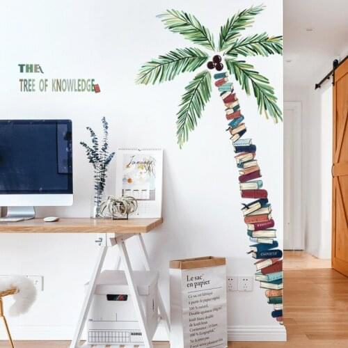 Tropical Plants Wall Stickers Kids Room Living Room Bedroom Home Decoration Wall Decal Self-adhesive DIY Vinyl Wallpaper