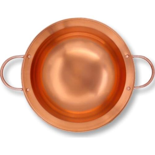 Factory Store Thickened Pure Copper Soup &Stock Pots/Classic Chinese Hot Pots/Gas Burner/Coals Stove Alcoholic Boiler/Bbq Cooker