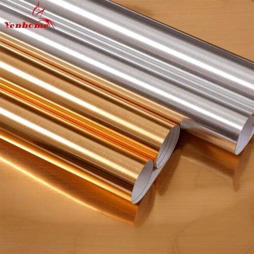 Waterproof glitter PVC wall stickers silver gold brush self adhesive wallpaper countertop kitchen cabinet home decoration film