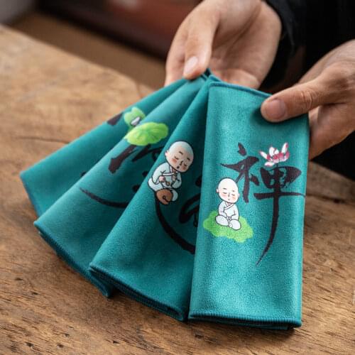 High grade tea towel tea cloth water absorption high grade Chinese Zen tea table tea table teapot special towel rag