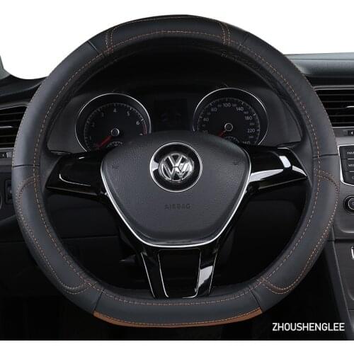 ZHOUSHENGLEE Microfiber Leather Car Steering Wheel Cover For Fiat 500 500X Ducato Grande Punto Tipo Panda Freemont Bravo Stilo