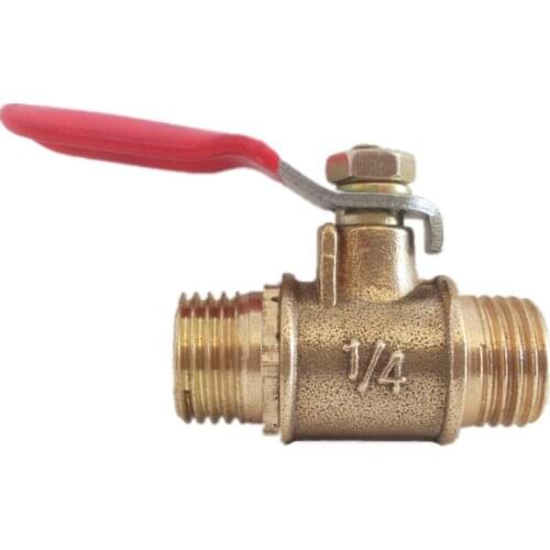 1pcs new brass ball valve 1/4" two external thread Water Oil Air Gas Fuel Line Shutoff