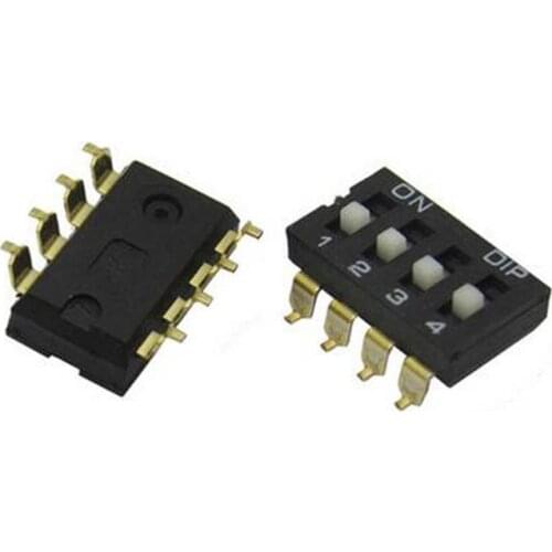 10pcs 8 pins dial switch 2.54mm patch switch dial slide switch 4 gears black switch for electric equipment