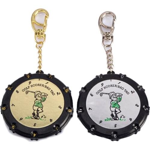 2 Pcs Double Sides Golf Score Counter Round Shape 18 Holes Golf Stroke Putt Shot Card Counter with Key Chain Portable THANKSLEE