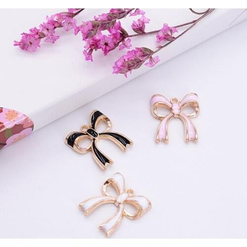 20pcs/Lot Ribbon 18*20mm Diy Design for Jewelry Making Earring Bracelet or Necklace Handmade Enamel Charms