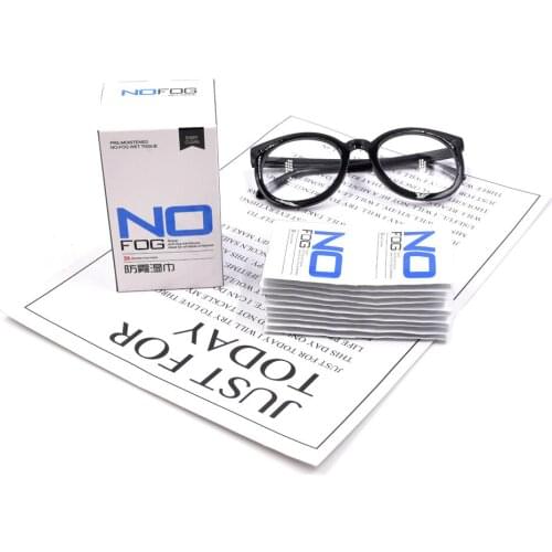 30Pcs/Box Glasses anti fog wipes customized disposable lens screen cleaning cloth lens wiping wipes paper anti fog wipes