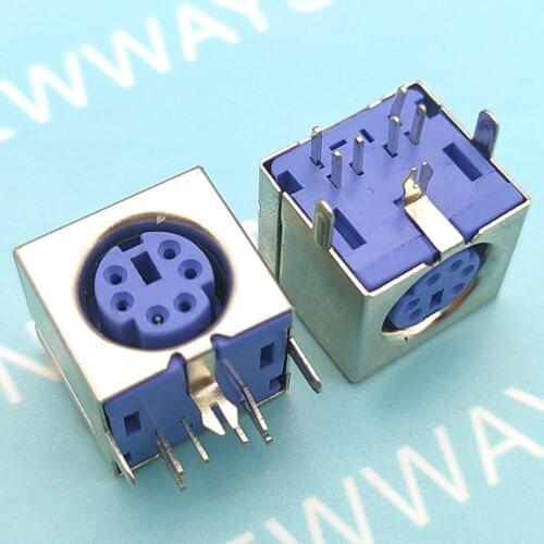 5Pcs/Lot Ps2 Socket 6P Purple Health Disk Block Keyboard And Mouse Socket Ps-2 Interface S Terminal