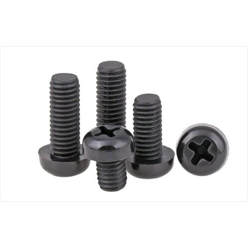 50Pcs M5 x 10mm L 10 Black B Nylon Phillips Pan Head Cross Recessed Pan Head Machine Screw Series Free Shipping Plastic