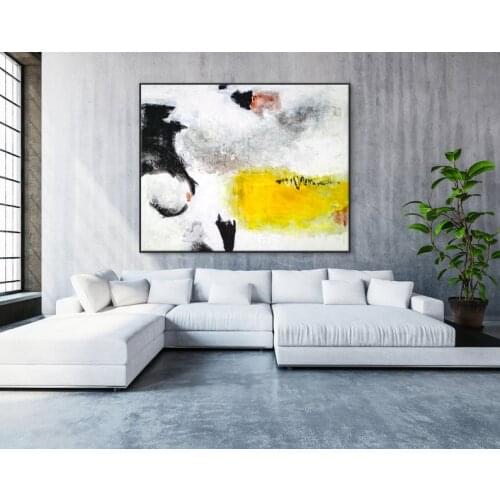 Abstract Painting Original Large Acrylic Canvas Wall Art, Expressionism Of Zen Style Modern Painting Wall Art On Canvas Sign
