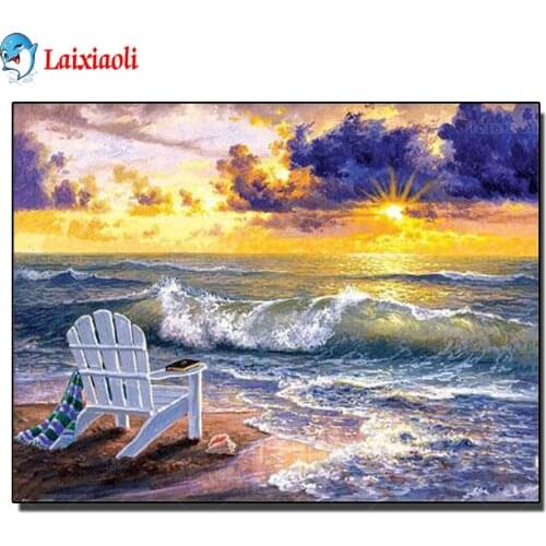 Diamond Painting Sunset Full Drill Square Round Sea view Diamond Embroidery Sale abstract landscape 5d DIY Landscape Home Decor
