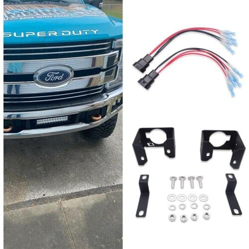 Car Accessories Front Bumper Fog Light Pod Mount Insert Connector Wire Kit For Ford F250 F350 F450 F550 Super Duty 2017-2019