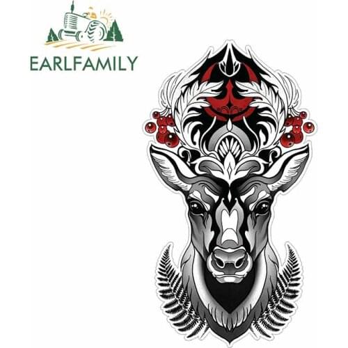 EARLFAMILY 13cm x 7.5cm For Deer Car Stickers Interesting Decal Waterproof Sunscreen Car Styling Motorcycle For JDM SUV RV