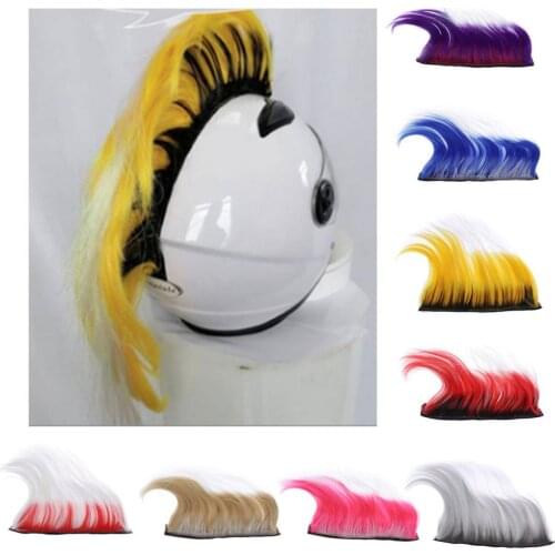 Colorful Mohawk Wig for Motorcycle Ski Snowboard Paintball Helmets