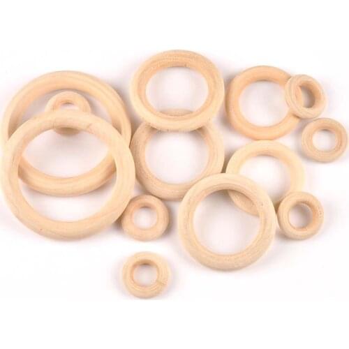 12 size can pick Natural Wood teething craft Wooden Ring Children Kids DIY wooden Jewelry Making Crafts MT1861