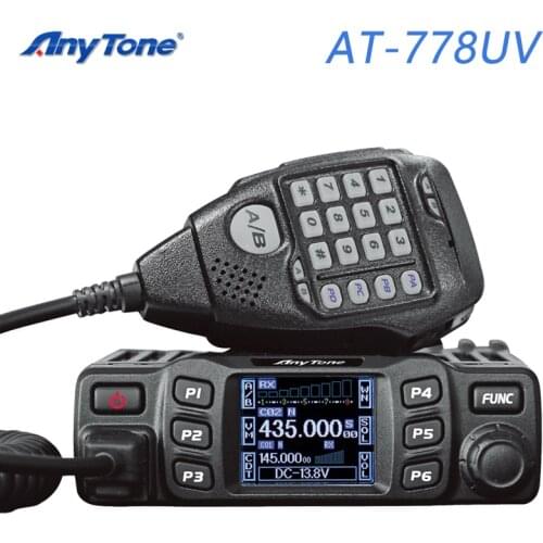 AnyTone AT-778UV Dual Band Transceiver Mini Mobile Radio Station VHF 136-174 UHF 400-480MHz Amateur Radio Walkie Talkie 25W