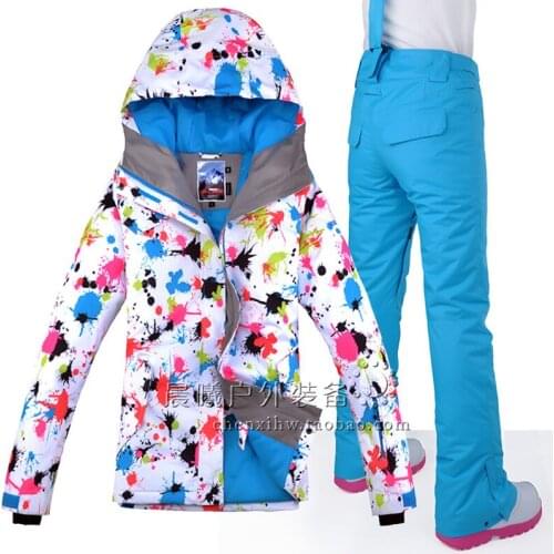New Style Gsou Snow Women Skiing Suit Snowboard Windproof Waterproof Outdoor Sport Wear Camping Riding Super Warm Clothing Hot