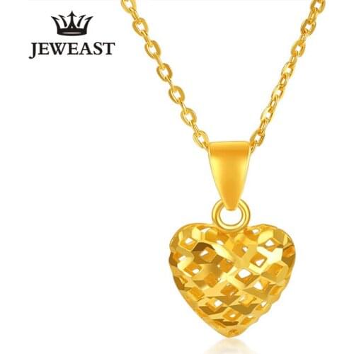 JLZB 24K Pure Gold Pendant Real AU 999 Solid Gold Charm Beautiful Heart Upscale Trendy Classic Fine Jewelry Hot Sell New 2020