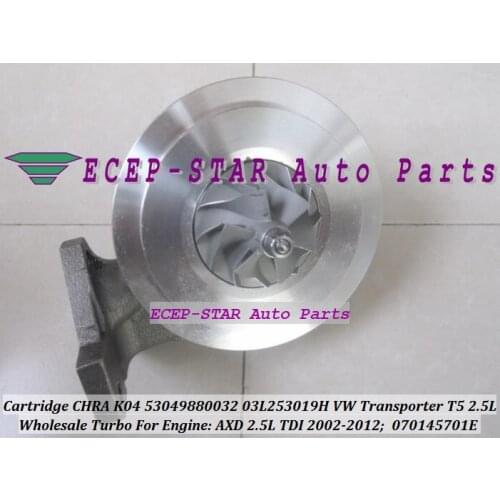 Free ship Turbo Cartridge CHRA K04 53049880032 53049700032 03L253019H 070145701E For VW Transporter T5 TDI AXD 2.5L 2002-12