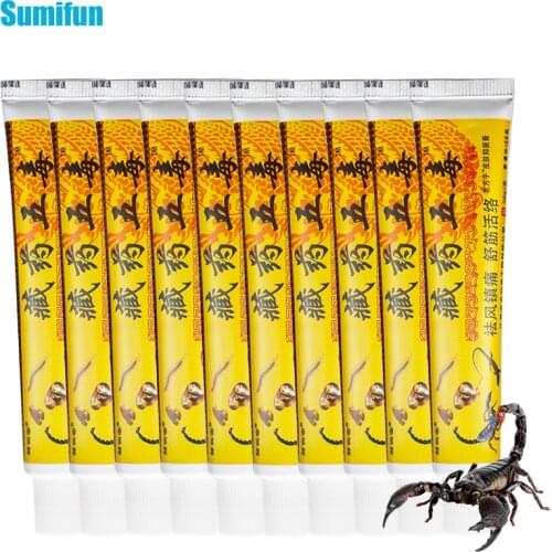 10Pcs Scorpion Ointment Rheumatoid Pain Relief Cream Neck Knee Shoulder Muscle Neuralgia Acid Joint Treatment Medical Plaste