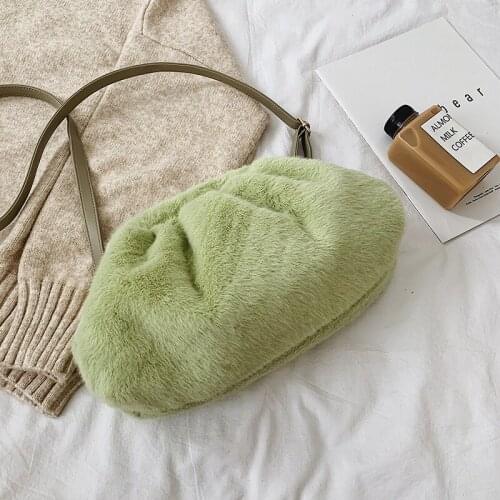 Fur Clutch Bag Envelope Bag Luxury Handbags Women Bags Designer Voluminous Rounded Shape Purses and Plush Handbags Clutches