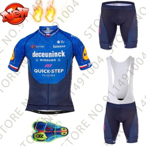 New Quick Step 2021 Cycling Jersey Set Czech Mens cycling clothing Road bike Shirt Suit bicycle Shorts MTB Maillot Culotte