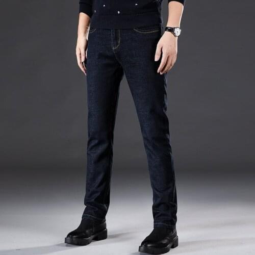 Autumn and winter jeans, straight tube, business casual mens trousers