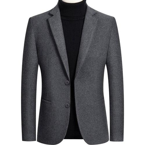 Woolen fashion mens suits for fall/winter 2021 new woolen mens jackets casual small suits mens single suit tops men overcoat