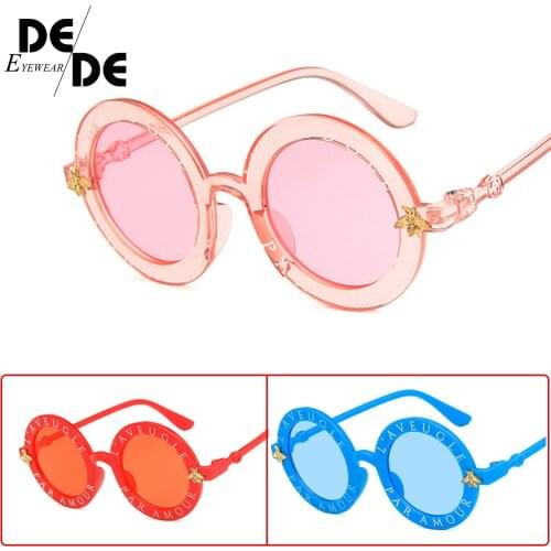 New2019Steampunk Bee Kids Sunglasses Boys Girls Luxury Vintage Children Sunglasses Round Sun Glasses Oculos Feminino Accessories
