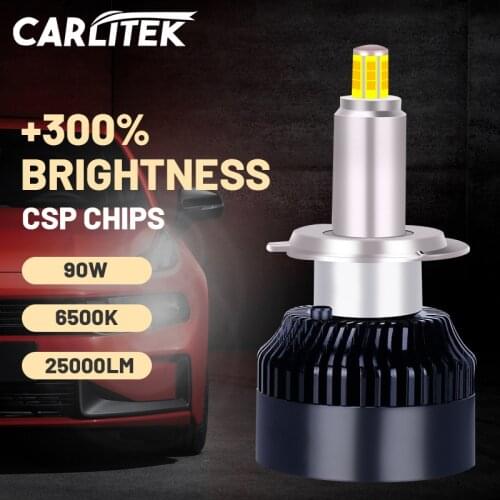Carlitek H7 LED Headlight 25000LM CSP Chips High Bright H1 9012 HIR2 H11 9005 9006 HB3 HB4 H8 H9 360 Degree LED Car Lights 6500K